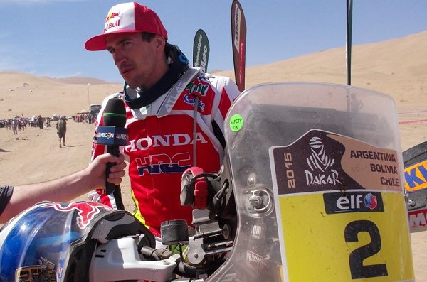 Joan Barreda vainqueur de la 4e étape moto du Dakar 2015.