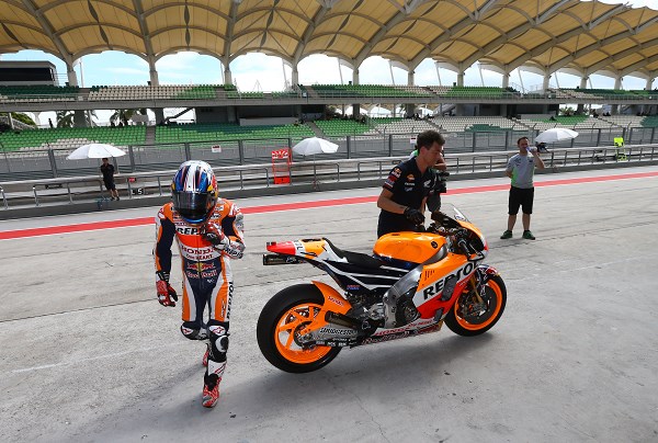Dani Pedrosa lors des tests MotoGP de Sepang, en Malalsie. 