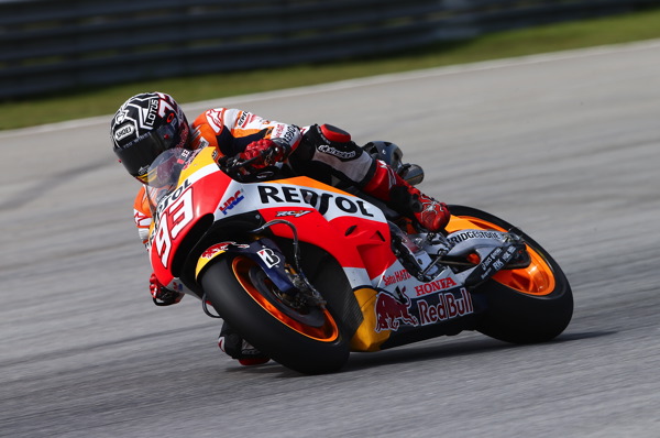 Marc Marquez s'offre le meilleur temps combiné des trois jours de tests MotoGP sur le circuit de Sepang, Malaisie. 